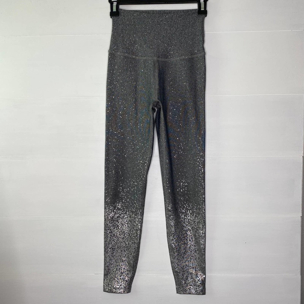 Beyond Yoga Alloy leggings midi High waisted ombre gray silver speckled
